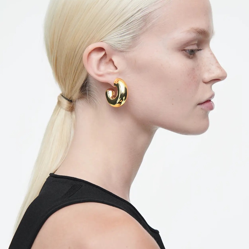 COS Chunky Gold Brass Hoops